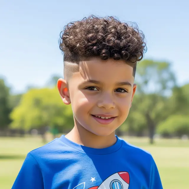 Model Rambut Anak Pria Ikal yang Mudah Dirawat (Image by Gemini AI)
