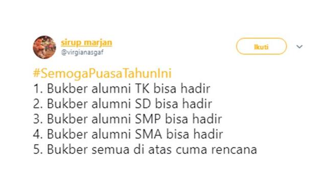 Cuitan kocak (Sumber: Twitter/virgianasgaf)