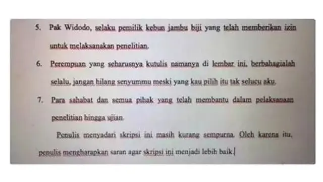 8 Potret Tulisan di Lembar Persembahan Skripsi Ini Bikin Geleng Kepala