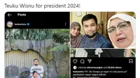 Cuitan netizen soal jokes ala bapak-bapak 'Teuku Wisnu for President 2024'. (Twitter/@idnkeras)