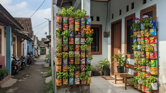 6 Langkah Bikin Model Kebun Vertikal dari Kaleng Bekas Parcel, Ini Tanaman Idealnya