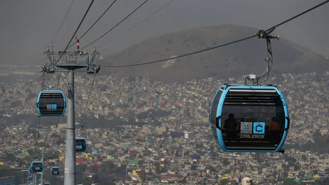 FOTO: Cablebus, Sistem Angkutan Umum Udara Baru di Mexico City