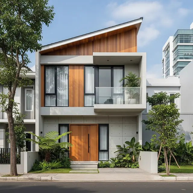 Gambar Rumah Minimalis Atap Miring ke Belakang