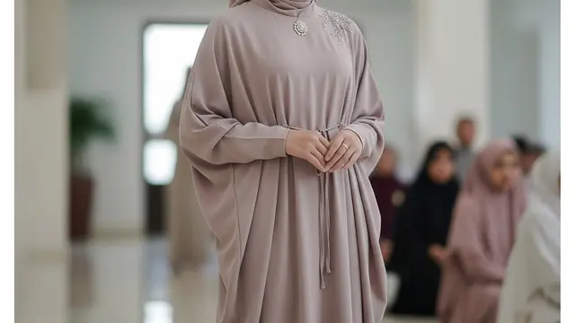 Model Gamis Minimalis untuk Pengajian (Image by Gemini AI)