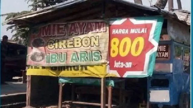 6 Tulisan Kocak di Tempat Jualan Mi Ayam Ini Nyeleneh Banget
