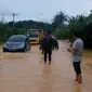 Jalur Sumbar-Riau putus akibat banjir (Muslim AR/Liputan6.com)