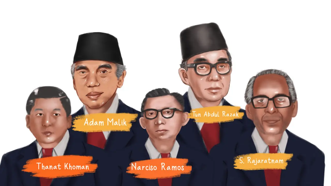 Ilustrasi Tokoh Pendiri ASEAN