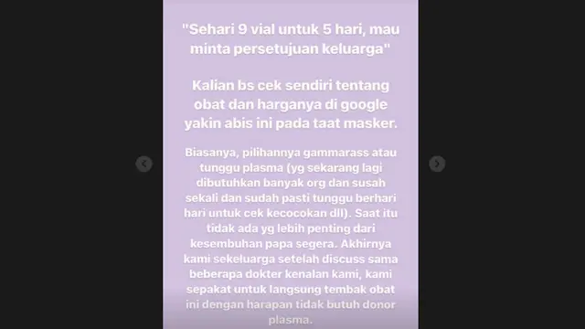 Ayah Gritte Agatha Sempat Alami Masa Kritis karena Covid-19.(Liputan6.com/IG/@gritteagathaa)