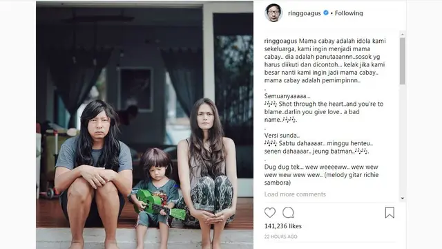 Ringgo Agus Rahman dan Keluarga