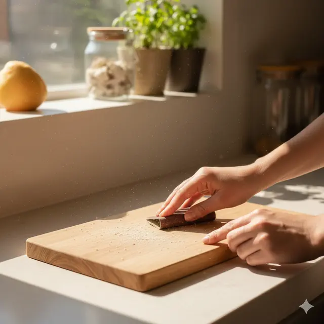 Tips merawat talenan kayu supaya awet (Foto: Gemini AI)