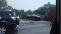 Kecelakaan di Tol Jagorawi (Twitter TMC Polda Metro Jaya)