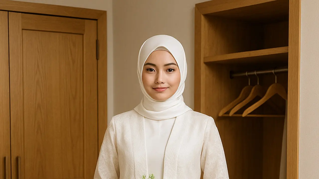 Kebaya Pernikahan Sederhana tapi Elegan Berhijab