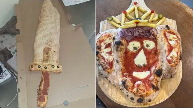 Pizza bentuk anti mainstream yang tak selalu bundar. (sumber: Facebook/Pizzas with Threatening Auras)