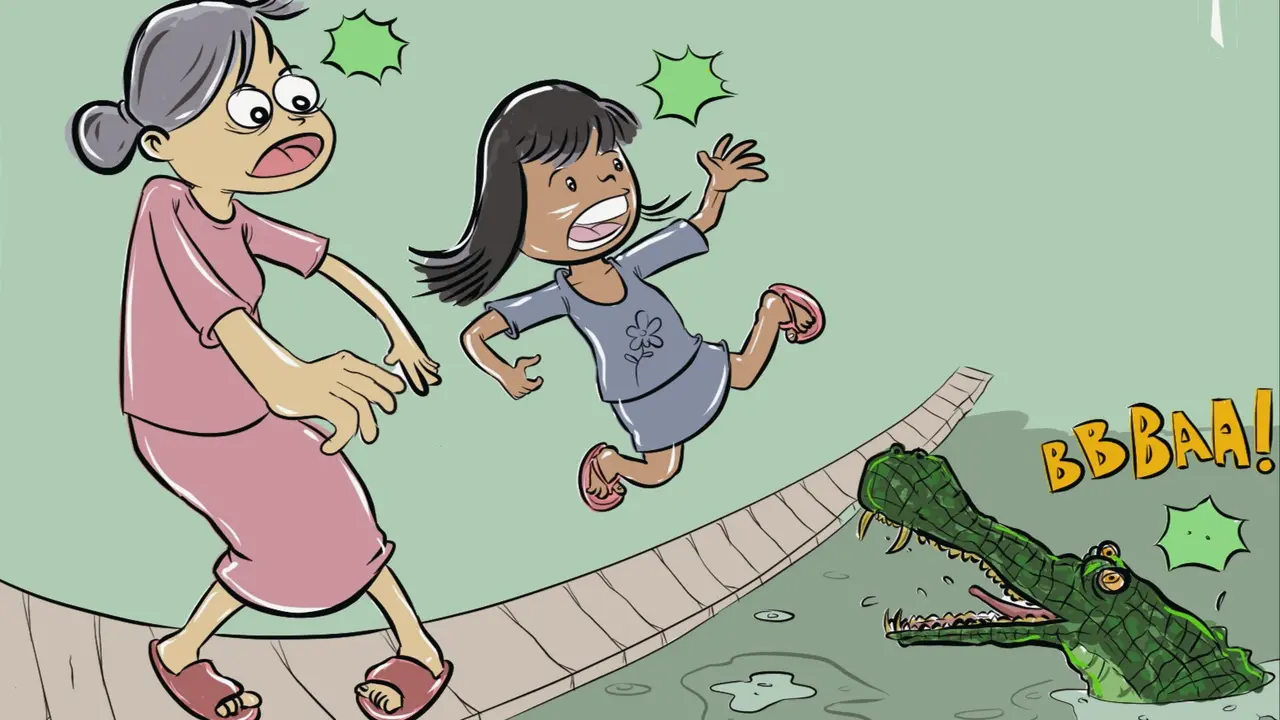Ilustrasi buaya Terkam anak perempuan di Buton Tengah.
