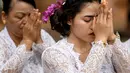 Seperti diketahui, perayaan Galungan ini diperingati setiap 6 bulan atau 210 hari sekali. (Photo by SONNY TUMBELAKA / AFP)