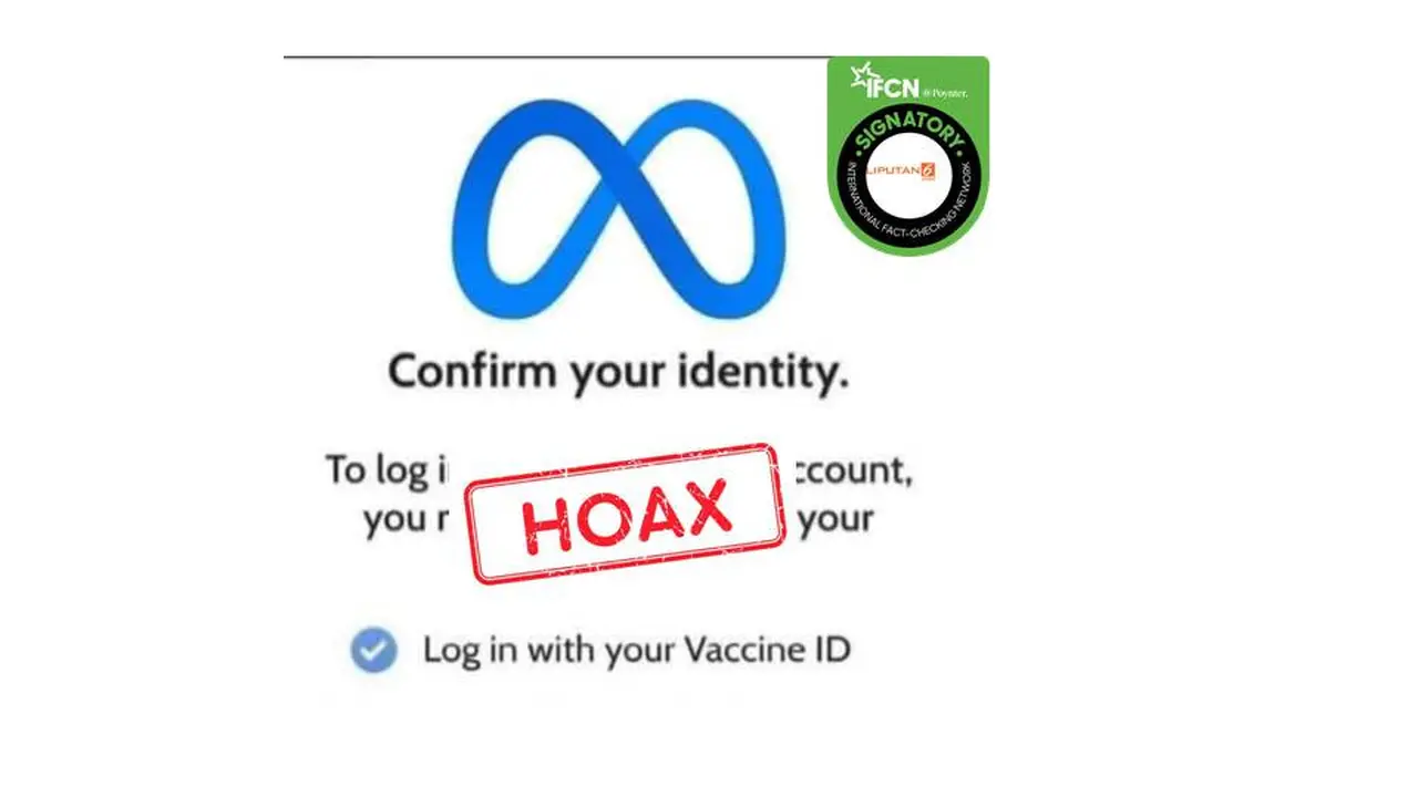Cek Fakta login Facebook menggunakan bukti vaksinasi covid-19
