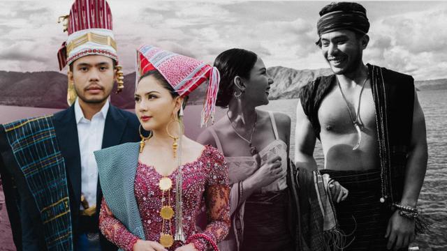 Foto Prewedding Jessica Mila dan Yakup Hasibuan kenakan pakaian adat di Danau Toba.