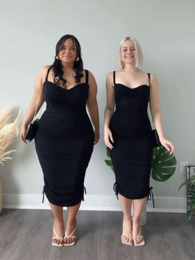 7 Potret Dua Sahabat Tunjukkan Model Baju Sama di Bentuk Tubuh Berbeda, Inspiratif