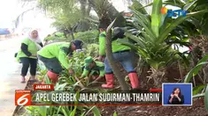 Pemerintah Provinsi DKI Jakarta menggelar apel grebek Jalan Jenderal Sudirman-Thamrin untuk mempercepat penyelesaian ruas trotoar.