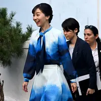 Putri Kako dari Jepang memberi sambutan dalam acara yang berlangsung di Rio de Janeiro, Brasil, 13 Juni 2025. (dok. Mauro PIMENTEL / AFP)