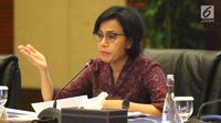 Menteri Keuangan Sri Mulyani saat konferensi pers APBN KiTa Edisi Feb 2019 di Jakarta, Rabu (20/2). APBN 2019, penerimaan negara tumbuh 6,2 persen dan belanja negara tumbuh 10,3 persen. (Liputan6.com/Angga Yuniar)