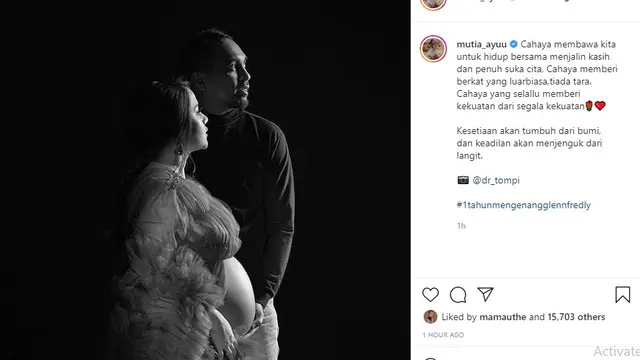 Glenn Fredly - Mutia Ayu (Foto: Instagram/@mutia_ayuu)