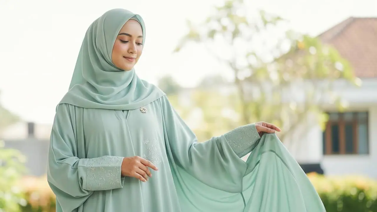 Model Gamis Abaya Warna Pastel Anti Gerah