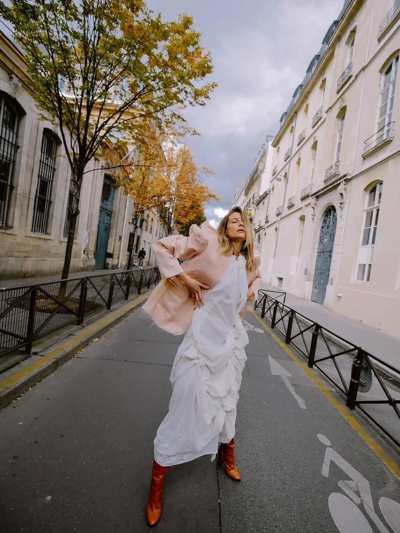 Sean Sheila layered organza suit at Paris Fashion Week 2020
