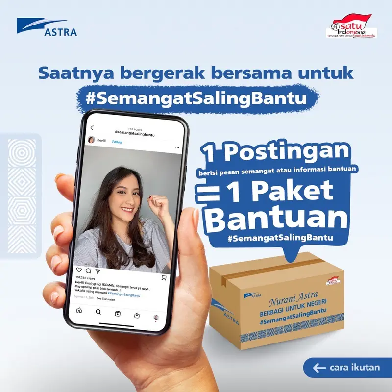 Astra Luncurkan Gerakan #SemangatSalingBantu, Satu Unggahan untuk Satu Paket Bantuan