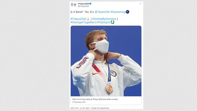 Masker Tim AS di Olimpiade Tokyo 2020 Curi Atensi, Disebut Mirip Musuh Batman