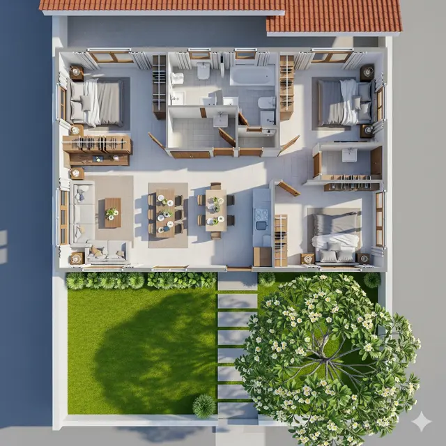 Desain Rumah Sederhana 3 Kamar Ukuran 8x10