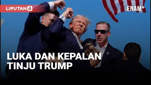 Rekaman televisi menunjukkan ada darah di telinga kanan dan wajah Trump usai insiden penembakan terjadi di tengah kampanyenya di Pennsylvania. Bagaimana kondisi trump?