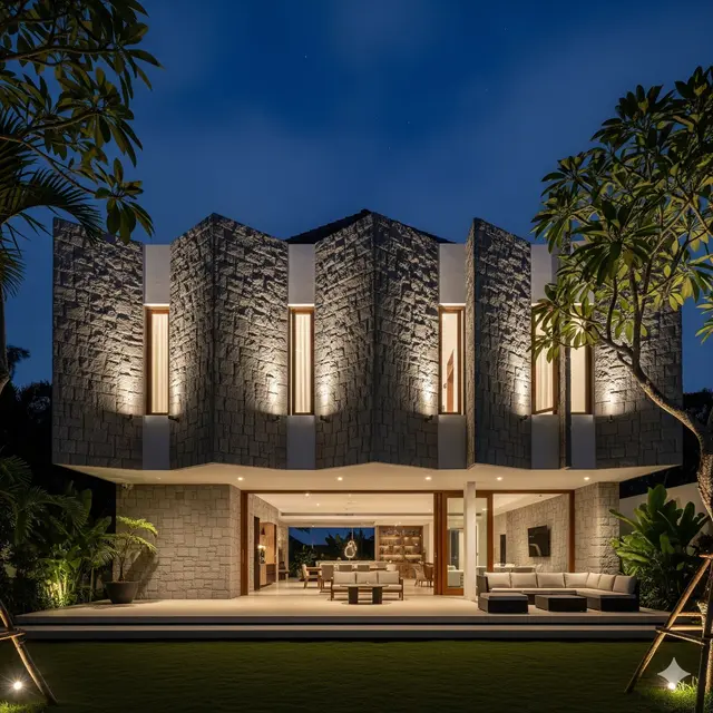 Minimalis Elegan dengan Batu Andesit