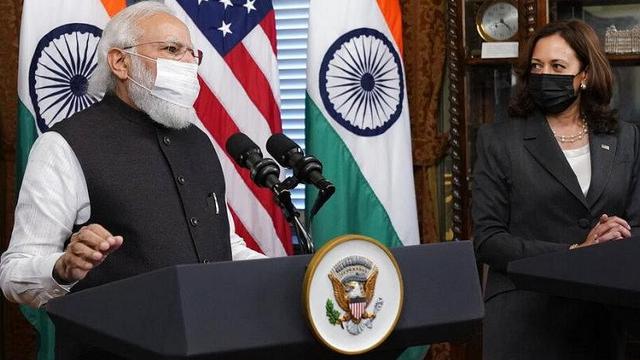 Wakil Presiden Kamala Harris bertemu dengan Perdana Menteri India Narendra Modi, Kamis, 23 September 2021. (Foto: AP)