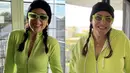 Katie tampil serba neon menyerupai Dua Lipa. Instagram @katiesturino