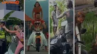 Banner Infografis Larangan Turis Asing Pakai Sepeda Motor Sewaan di Bali. (Kolase Foto: Dok. Polda Bali/TikTok @sparta_rentalmotor/IG @sergey_kosenko/IG @infobadung/Liputan6.com/Trieyasni)