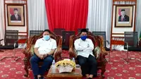 Kepala BPKAD  dan Inspektorat Kota Bengkulu mengikuti kegiatan Aksi Nasional Pencegahan Korupsi secara virtual. (Liputan6.com/Yuliardi Hardjo)