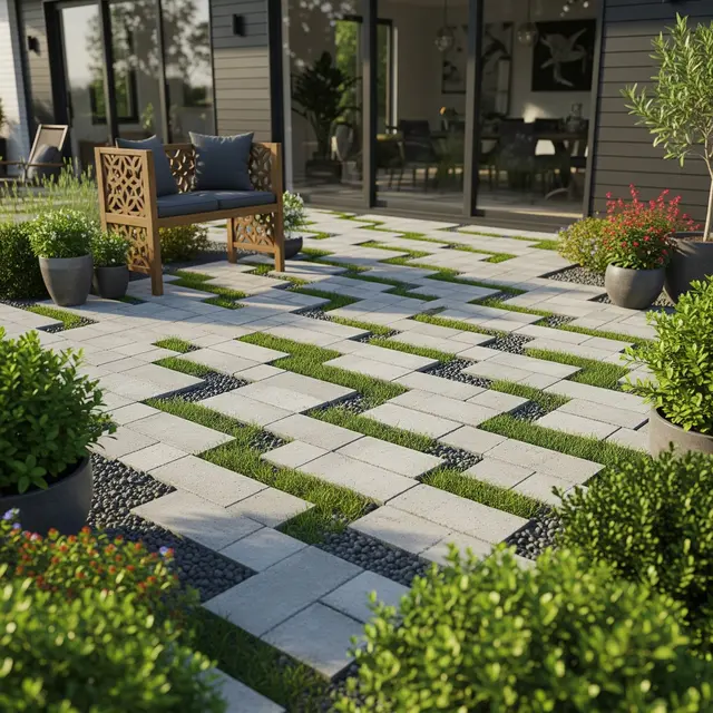 Kombinasi Paving Block untuk Area Teras yang Mengurangi Panas Berlebih (image by Gemini AI)