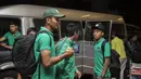 Para pemain Timnas Indonesia U-19 tiba di Bandara Soetta, Tangerang, Rabu (20/9/2017). Timnas U-19 kembali ke tanah air setelah berhasil meraih peringkat ketiga Piala AFF U-18. (Bola.com/Vitalis Yogi Trisna)