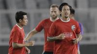 Striker Bali United, Irfan Bachdim, saat latihan jelang laga final Piala Presiden 2018 di SUGBK, Jakarta, Jumat (16/2/2018). Bali United akan berhadapan dengan Persija, (Bola.com/M Iqbal Ichsan)