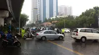 Sejumlah wilayah Jakarta diguyur hujan. (TMC Polda Metro)