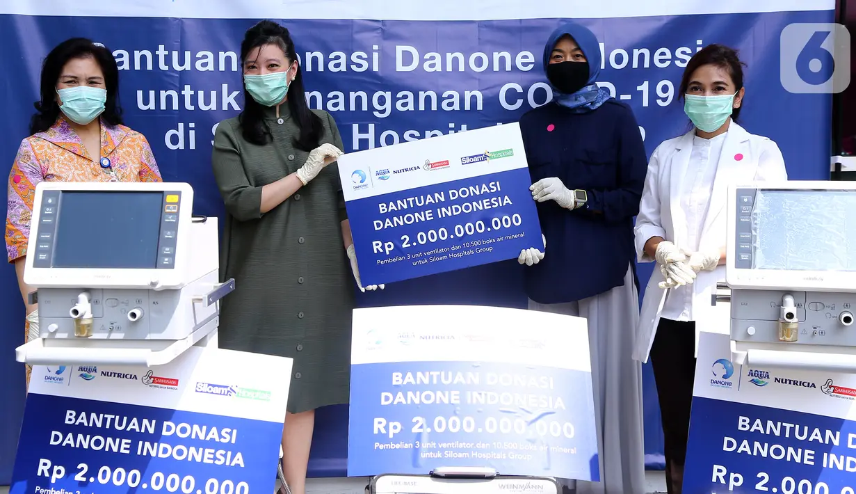 Kerjasama senilai Rp 2.000.000.000 untuk menanggulangi dampak penyebaran COVID-19 dan membantu tenaga medis dan pasien yang dirawat di rumah sakit. Tiga unit ventilator akan diberikan kepada dua rumah sakit khusus rujukan COVID-19 di Tangerang dan Jakarta Selatan. (Liputan6.com/HO/Wening)