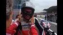 Ini adalah yang pertama bagi pebalap Octo Pramac Yakhnich, Scott Redding, start dari posisi ketiga balapan MotoGP. (Bola.com/Twitter/MotoGP)