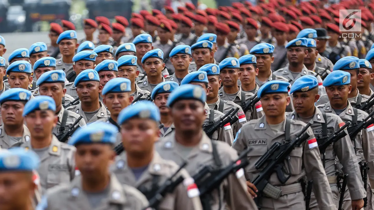 Jelang HUT Polri ke-71, Prajurit Polri Gelar Latihan di Monas