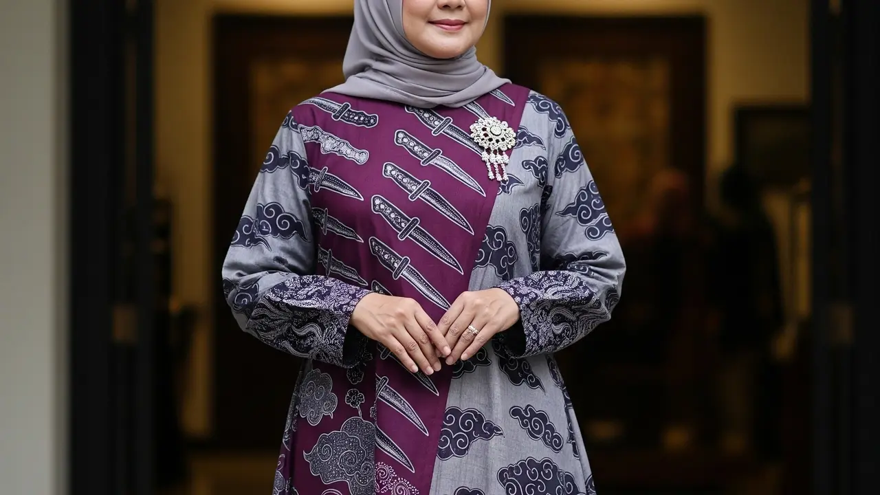 Dress Batik Longgar Loose Fit Usia 50 Feminin Nyaman