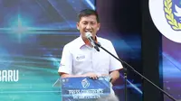 Direktur Utama PT Liga Indonesia Baru (LIB), Ferry Paulus, menegaskan aturan kuota penonton 50 persen hanya berlaku saat memasuki masa kampanye pemilihan umum (pemilu) 2024. (Bola.com/Abdul Aziz)