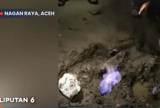 Gelembung gas bermunculan usai banjir di Aceh surut