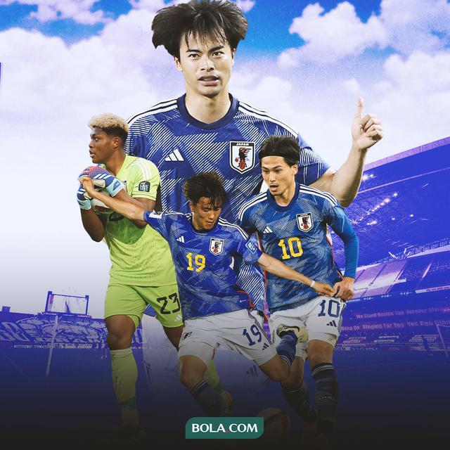 Ilustrasi - Pemain Timnas Jepang: Zion Suzuki, Takumi Minamino, Kaoru Mitoma, Koki Ogawa