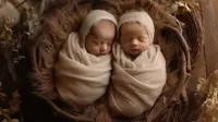 Ilustrasi bayi kembar perempuan. (Image by freepik)