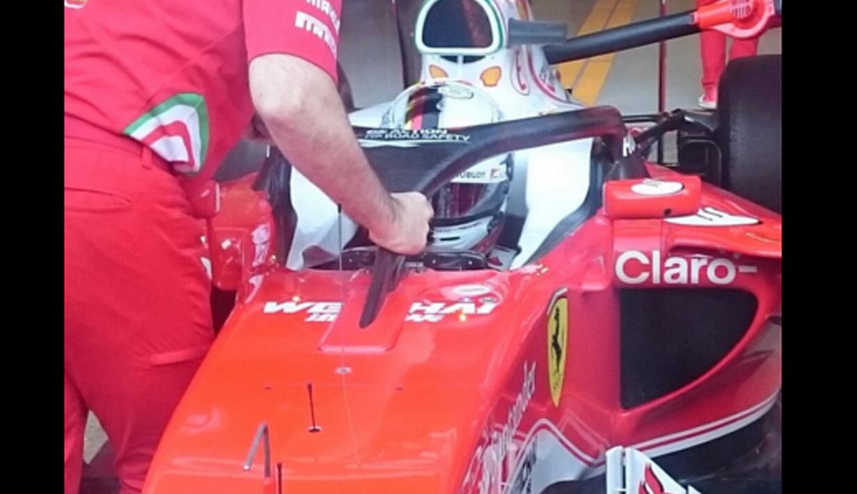 Banyak tanggapan yang berbeda soal penggunaan Halo-style cockpit protection, Vettel sendiri mengatakan tidak terlihat bagus tetapi sangat berguna untuk perlindungan dari kecelakaan. (Bola.com/Twitter/Formula1)